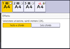 Illustrazione della schermata sul pannello di controllo