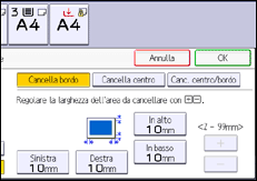 Illustrazione della schermata sul pannello di controllo