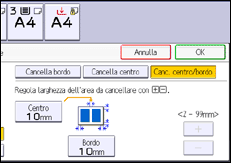 Illustrazione della schermata sul pannello di controllo