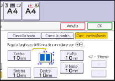 Illustrazione della schermata sul pannello di controllo