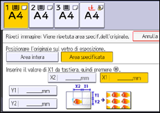 Illustrazione della schermata sul pannello di controllo