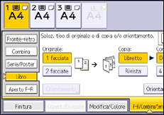 Illustrazione della schermata sul pannello di controllo