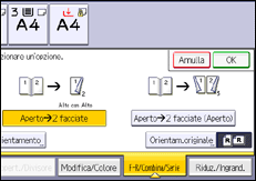 Illustrazione della schermata sul pannello di controllo
