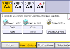 Illustrazione della schermata sul pannello di controllo