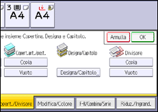 Illustrazione della schermata sul pannello di controllo