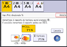 Illustrazione della schermata sul pannello di controllo