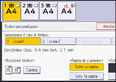 Illustrazione della schermata sul pannello di controllo