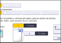 Illustrazione della schermata sul pannello di controllo