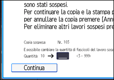 Illustrazione della schermata sul pannello di controllo