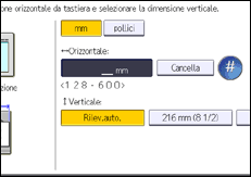 Illustrazione della schermata sul pannello di controllo
