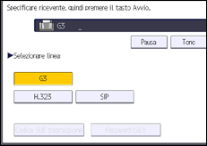 Illustrazione della schermata sul pannello di controllo