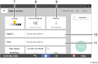 Illustrazione numerata pannello di controllo