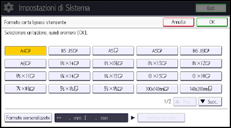 Illustrazione della schermata sul pannello di controllo