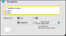 Illustrazione della schermata sul pannello di controllo