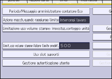 Illustrazione della schermata sul pannello di controllo