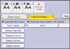 Illustrazione della schermata sul pannello di controllo