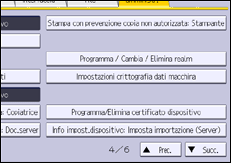Illustrazione della schermata sul pannello di controllo