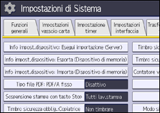 Illustrazione della schermata sul pannello di controllo