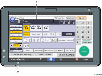 Illustrazione numerata schermata pannello di controllo