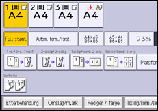 Illustrasjon av betjeningspanelet
