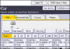 Illustrasjon av betjeningspanelet