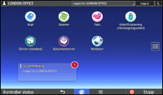 Illustrasjon av betjeningspanelet