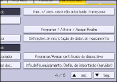 Ilustração do ecrã do painel de operação