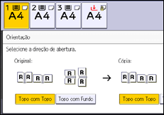 Ilustração do ecrã do painel de operação