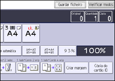 Ilustração do ecrã do painel de operação