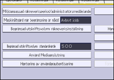 Bild av användarpanelens skärm