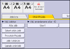 Bild av användarpanelens skärm