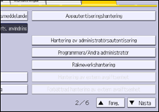 Bild av användarpanelens skärm