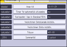 Bild av användarpanelens skärm