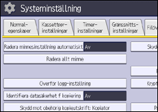 Bild av användarpanelens skärm