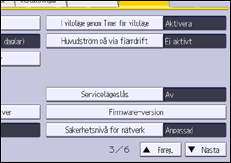 Bild av användarpanelens skärm