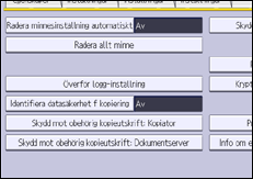 Bild av användarpanelens skärm