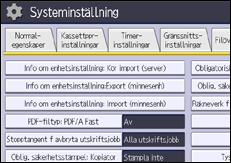 Bild av användarpanelens skärm