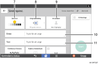 Bild av användarpanelen (numrerade detaljer)
