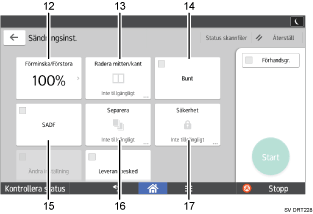 Bild av användarpanelen (numrerade detaljer)