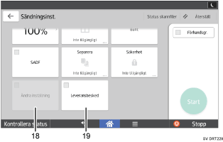 Bild av användarpanelen (numrerade detaljer)