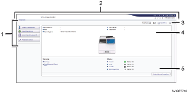 Bild av webbläsarfönster med numrerade detaljer