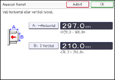Bild av användarpanelens skärm