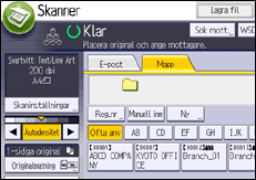 Bild av användarpanelens skärm