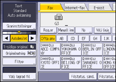 Bild av användarpanelens skärm
