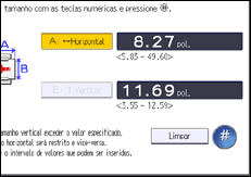 Ilustração da tela do painel de operação