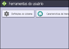 Ilustração da tela do painel de operação
