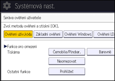 Ilustrace displeje ovládacího panelu