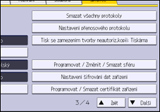 Ilustrace displeje ovládacího panelu