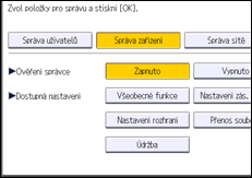 Ilustrace displeje ovládacího panelu