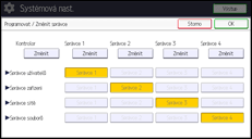 Ilustrace displeje ovládacího panelu